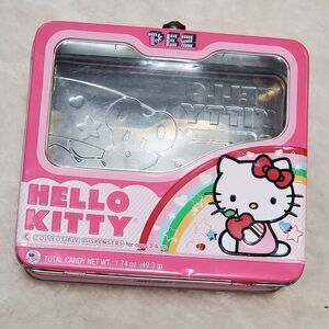 Hello Kitty Pink Tin with Handle, Approximately 7" x 6.5" x 3"